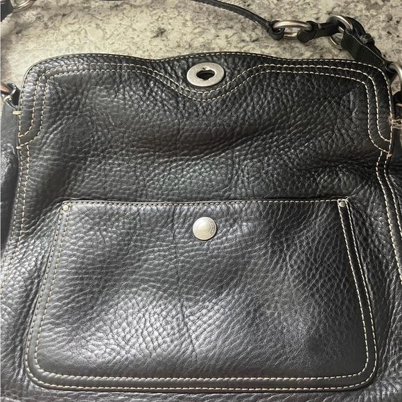 Coach vintage Chelsea black leather pebble single strap shoulder bag - Picture 11 of 12